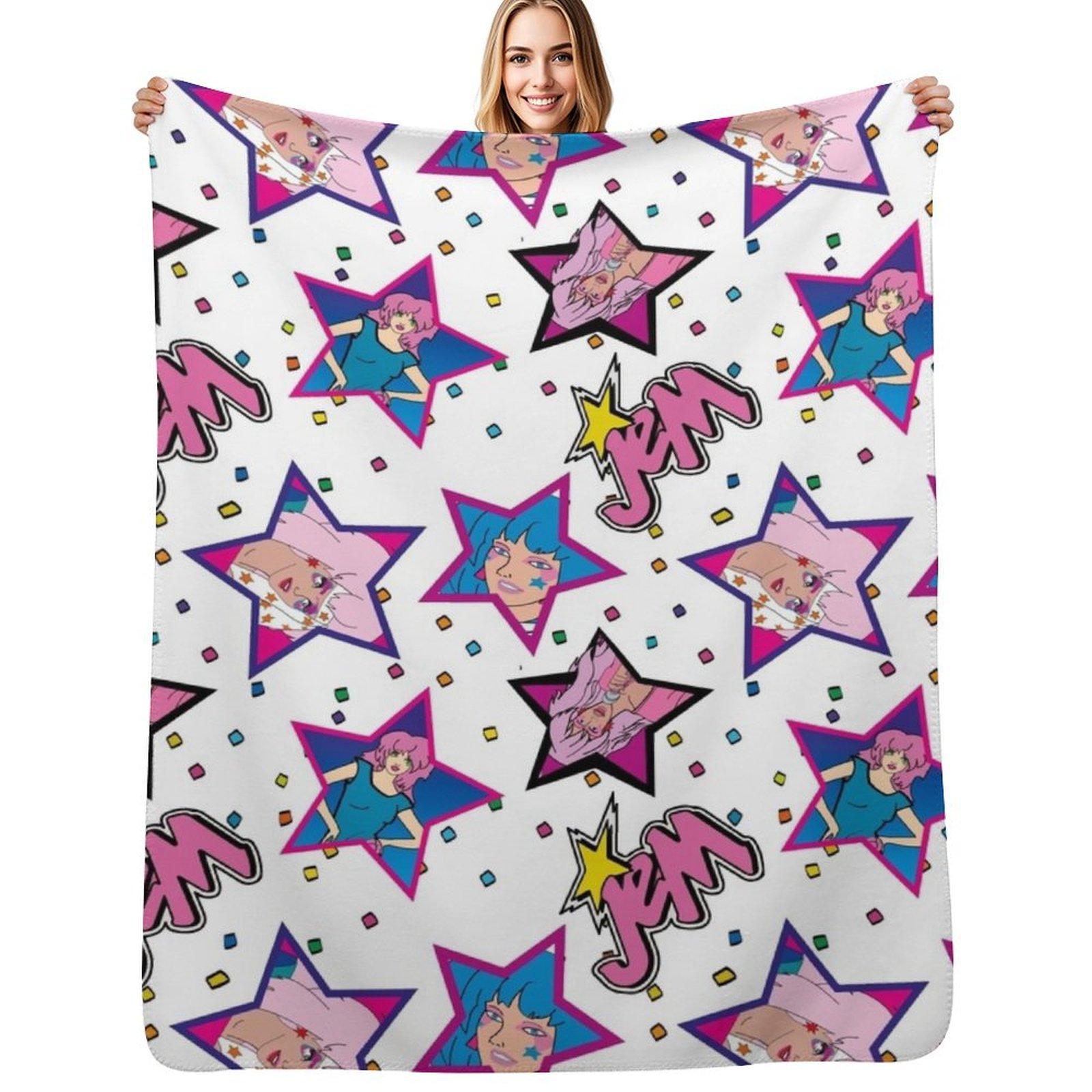 3D Printing Hologram - jem and the holograms Throw Blanket