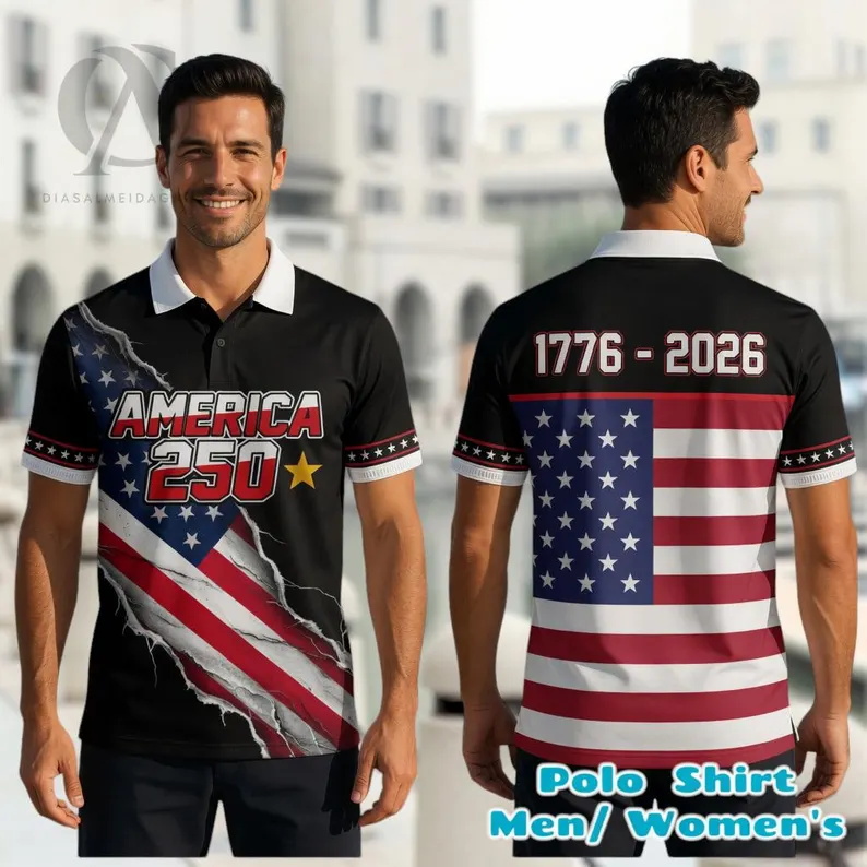 Mens Patriotic Golf Polo Shirt - 3D Printing Eagle recension och pris