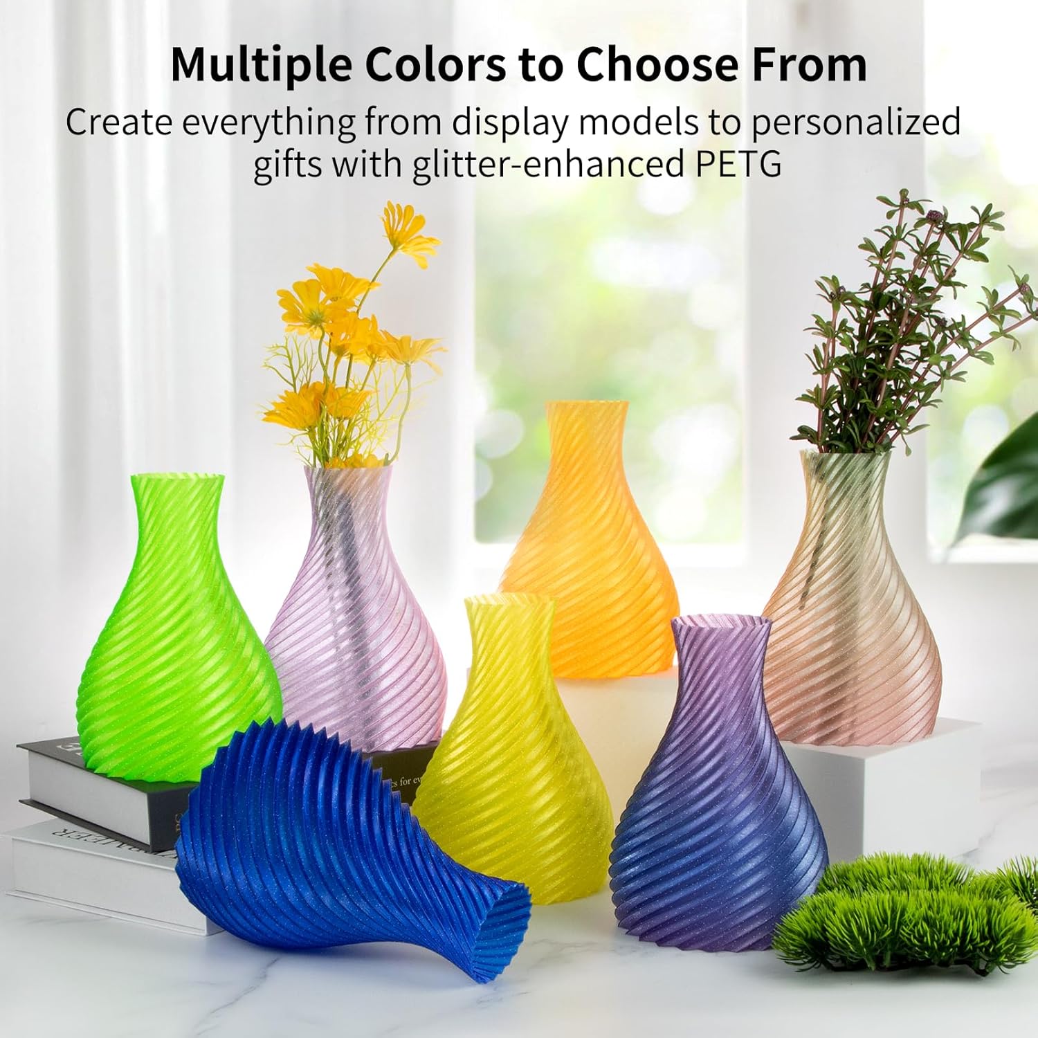 Glitter PETG Filament 1.75mm,  - 3D Printing Glass recension och pris
